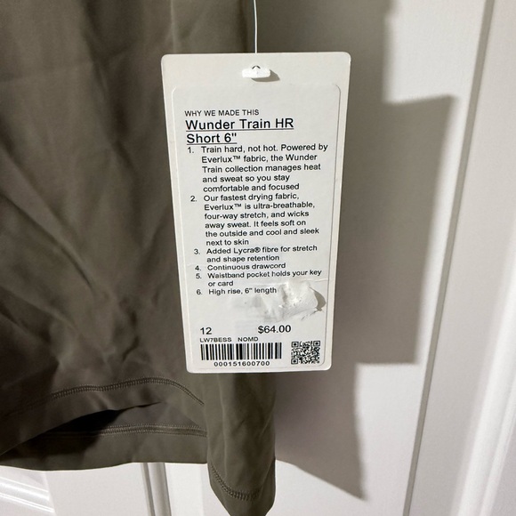 NWT lululemon Wunder Train High-Rise Short 6" Olive Green - Picture 3 of 6